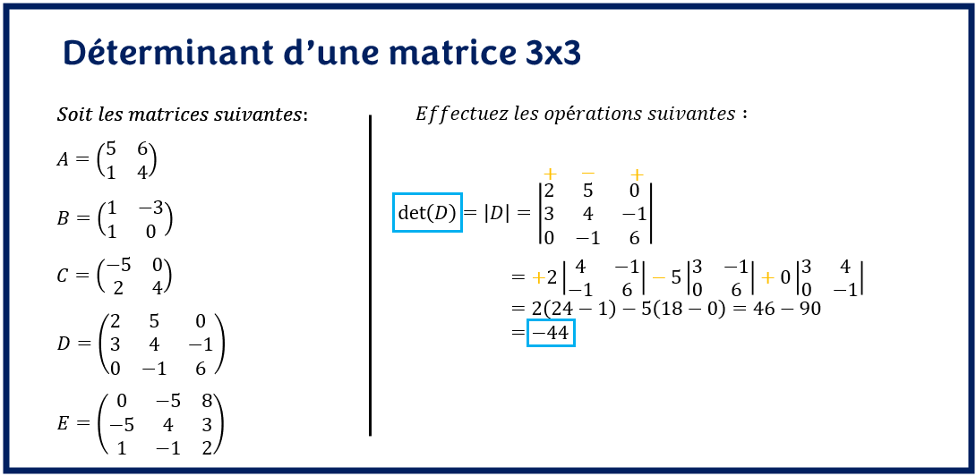 OPÉRATIONS SUR LES MATRICES