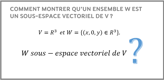 Comment montrer qu’un ensemble est un sous espace vectoriel