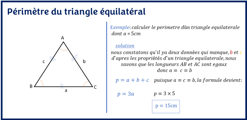 Périmètre du triangle équilatéral